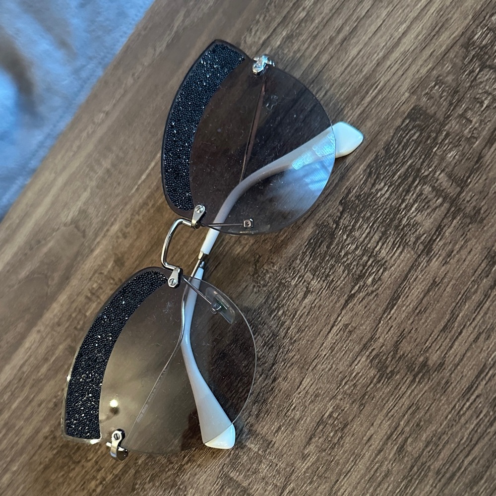 Miu Miu Black and Silver Sunglasses